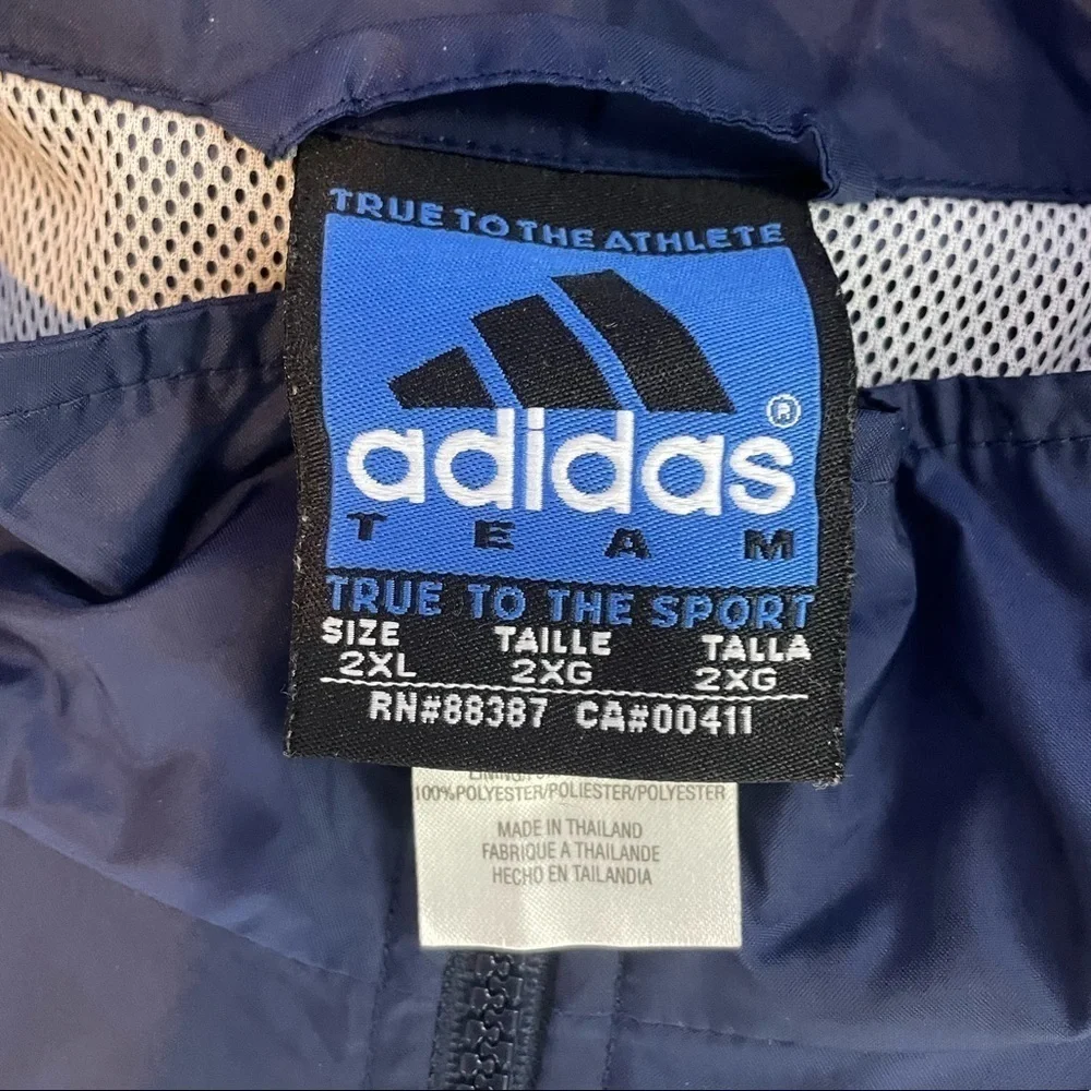 Vintage‎ Y2K adidas Windbreaker Full Zip Jacket in Blue Size XXL